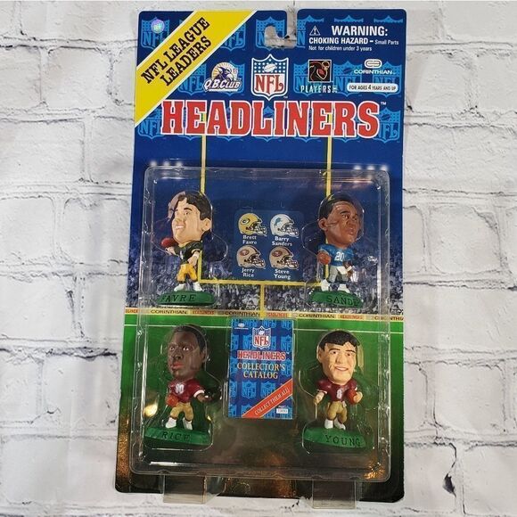 💙NIB Vintage 1996 Headliners NFL League Leaders Favre, Rice, Sanders, & Young - Picture 1 of 3